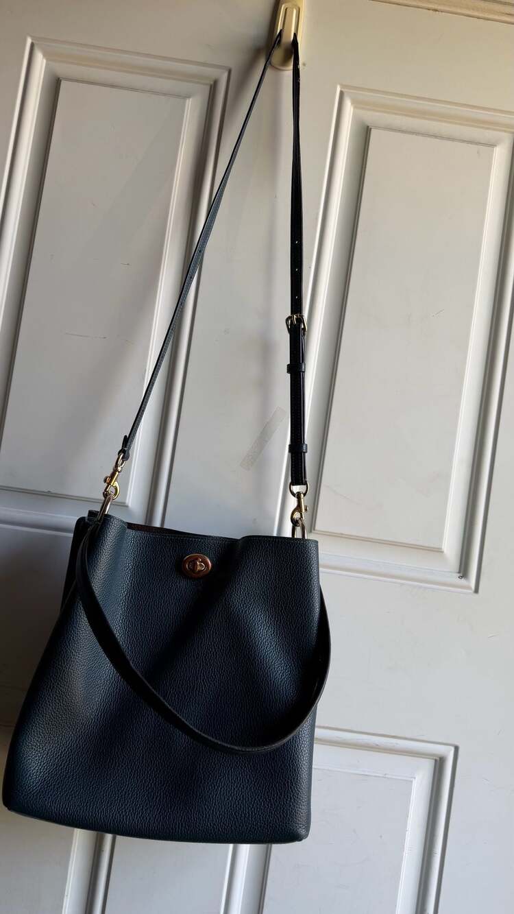 Coach Pebbled Leather Crossbody with Gold Turnlock